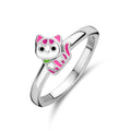 Zilveren ring poes mt14