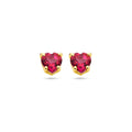 Oorknoppen hart roze topaas
