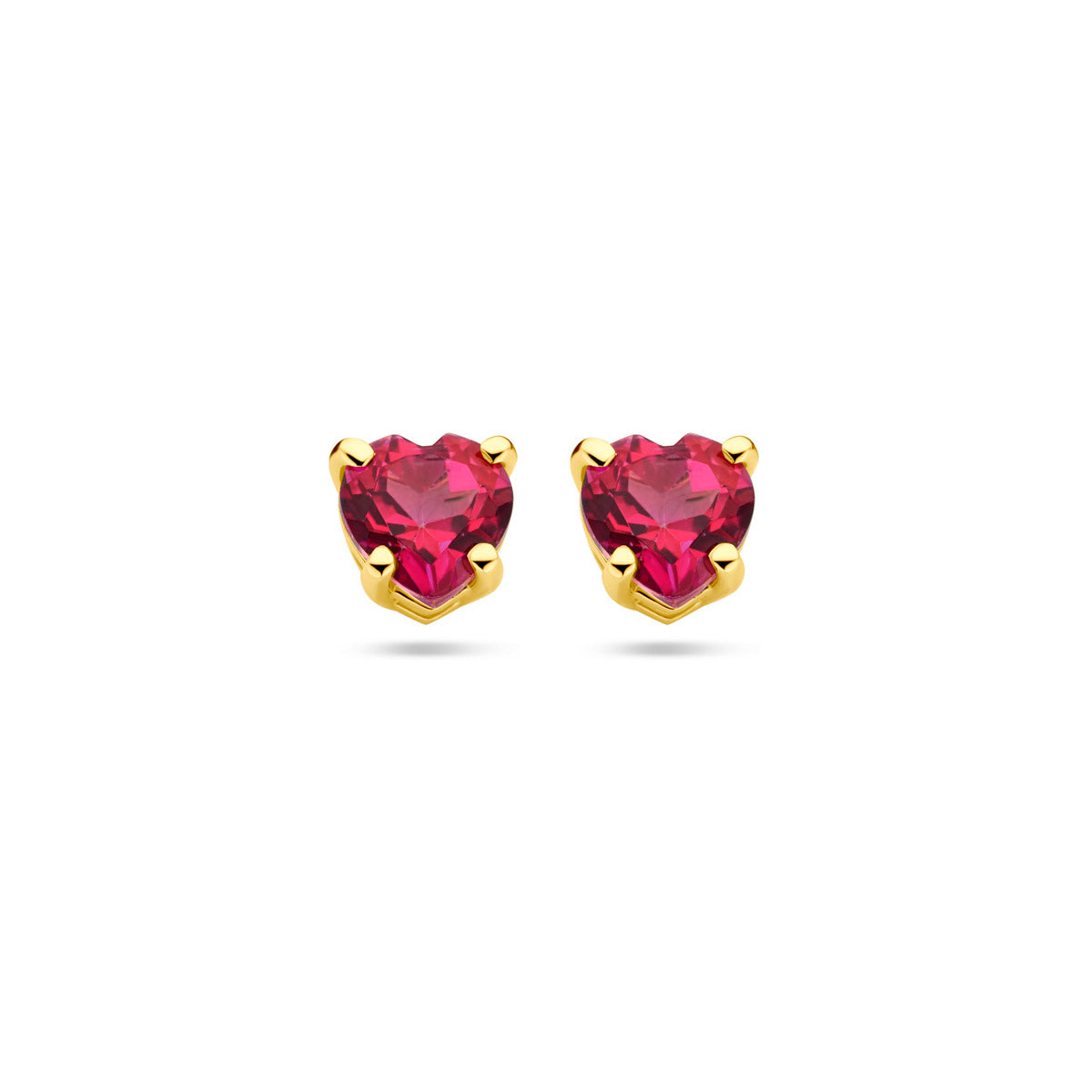 Oorknoppen hart roze topaas