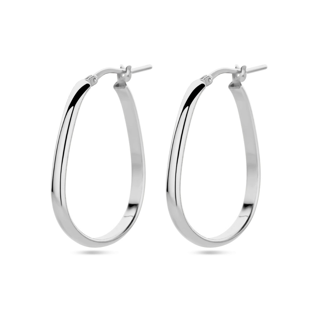 Zilver gerhodineerd creolen