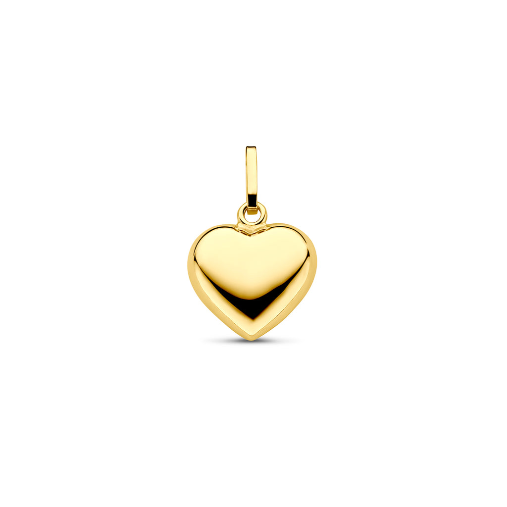Gouden hanger hart bol 10.5mm