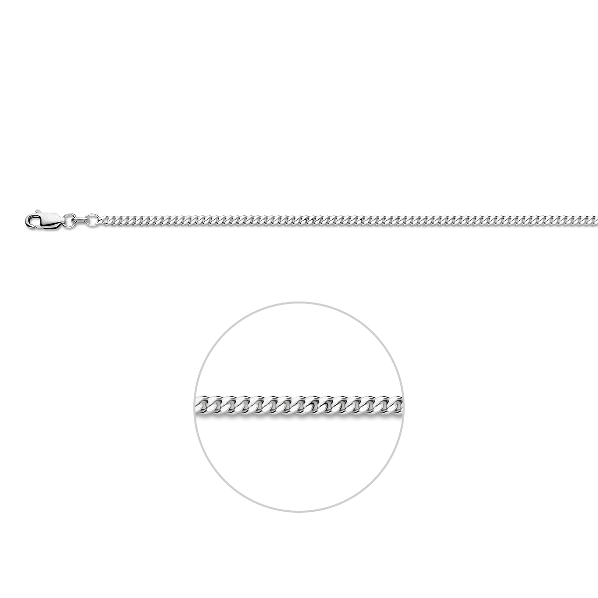 Zilveren collier gourmet 2.4/50cm