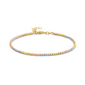 Armband bolletjes gediamanteerd tricolor 2.0 mm 17 + 2 cm