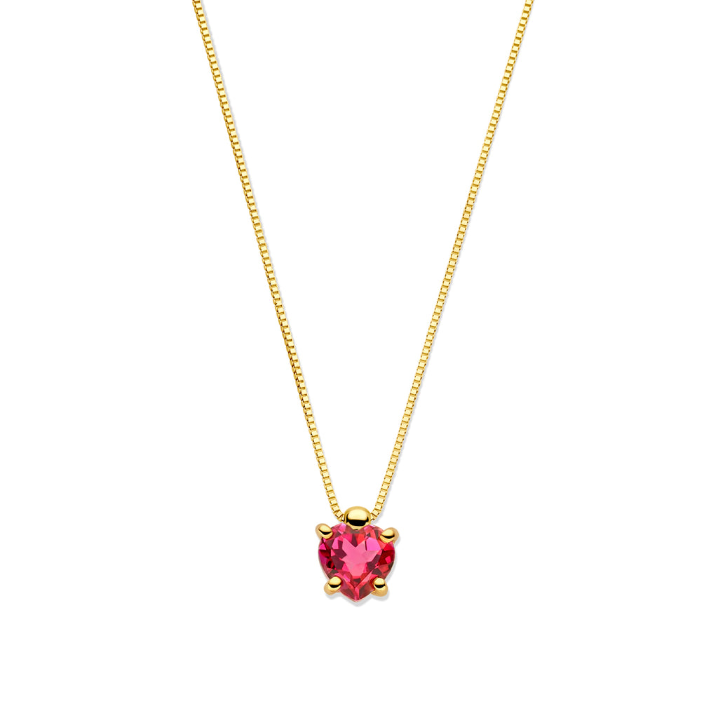 Collier hart roze topaas 40 - 42 - 44 cm