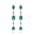 Oorhangers wit en groen zirkonia