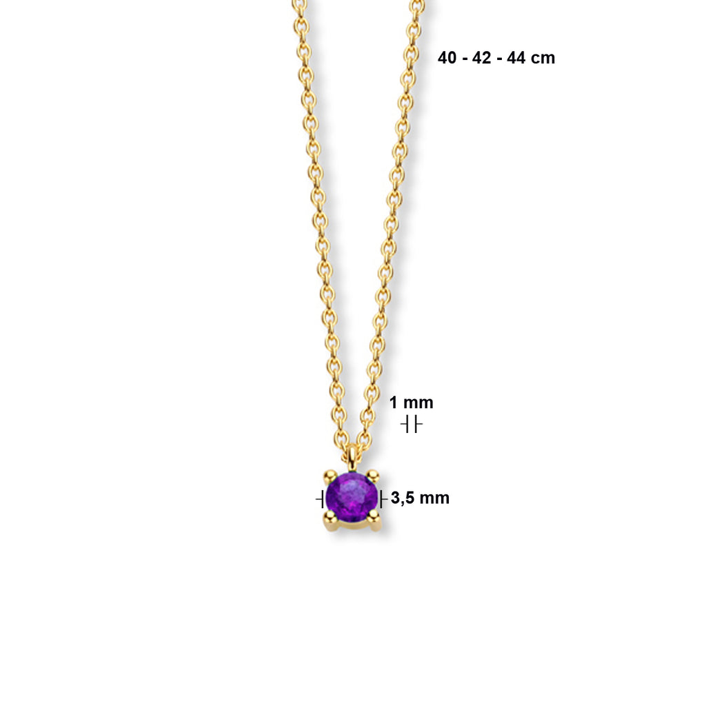 Collier met geboortesteen 40 - 42 - 44 cm
