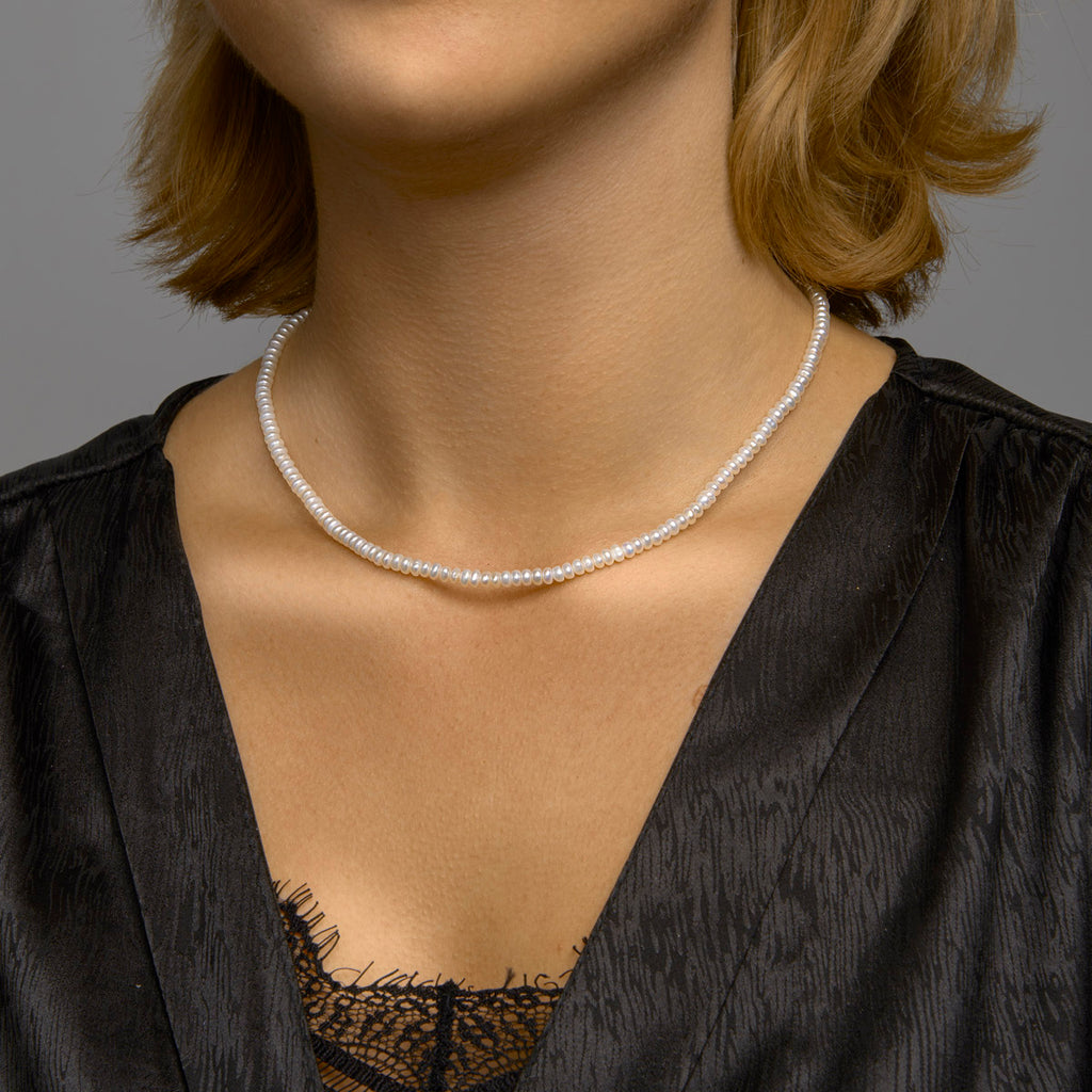 Collier - parel zilver
