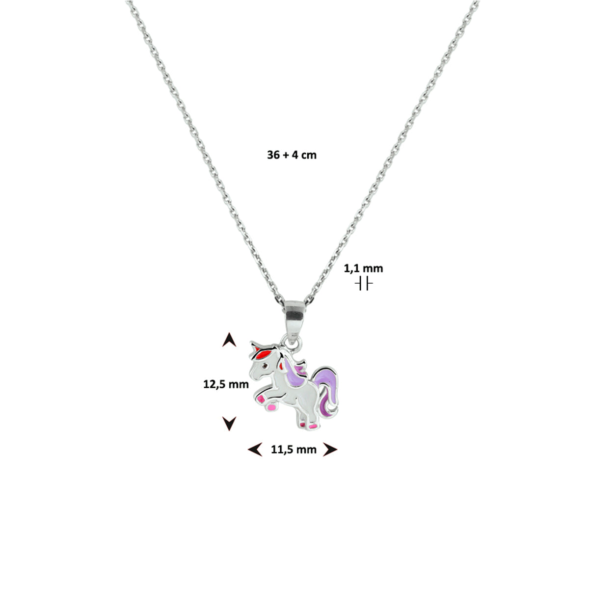 Collier eenhoorn 36 + 4 cm