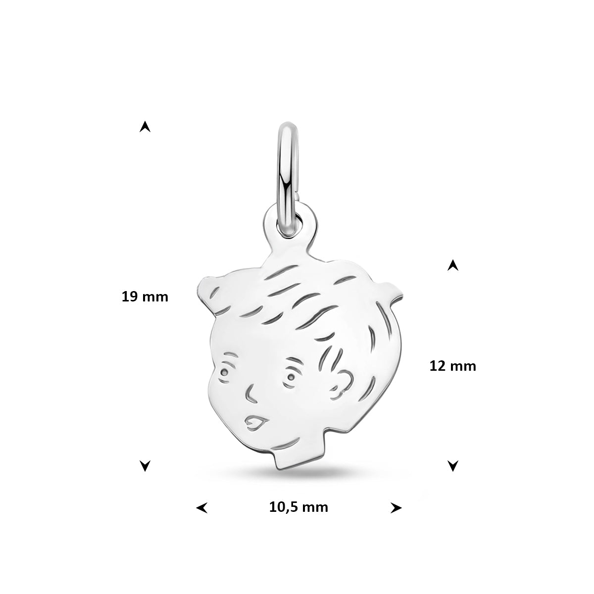 Zilver kinderhoofd bedels
