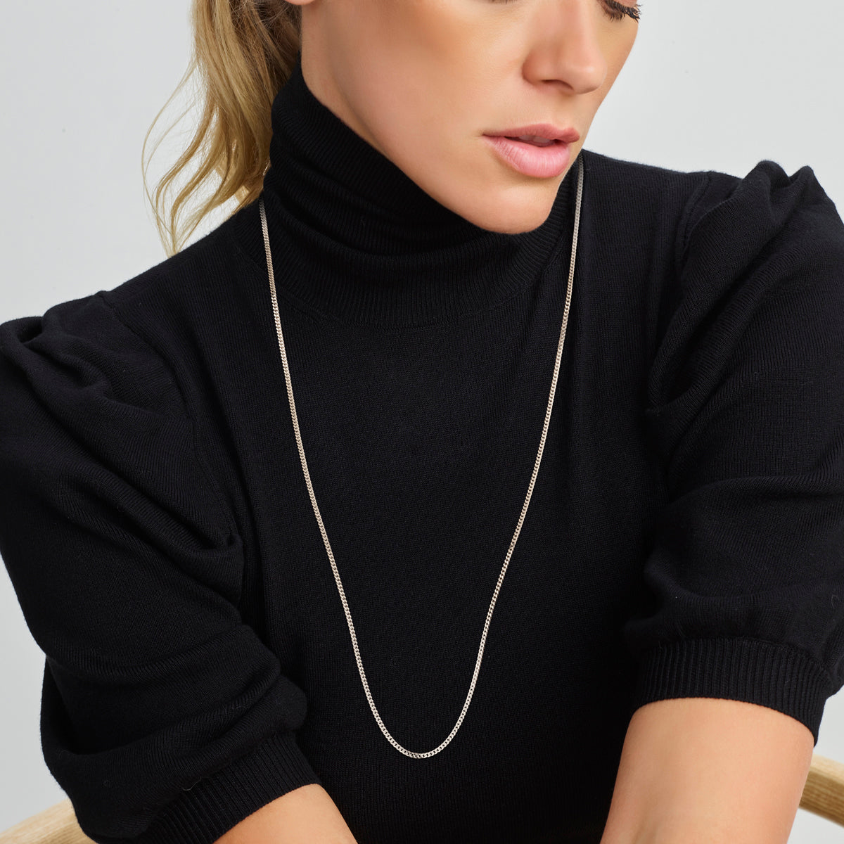 Collier gourmet schakel - zilver