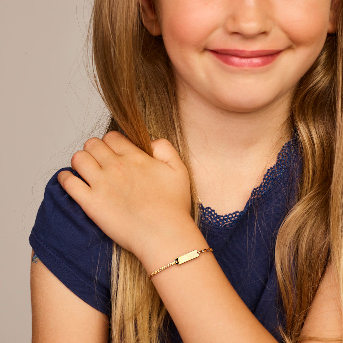 Graveerarmband figaro plaat 5.0 mm