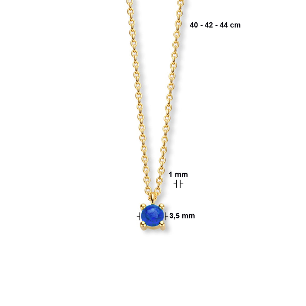 Collier met geboortesteen 40 - 42 - 44 cm