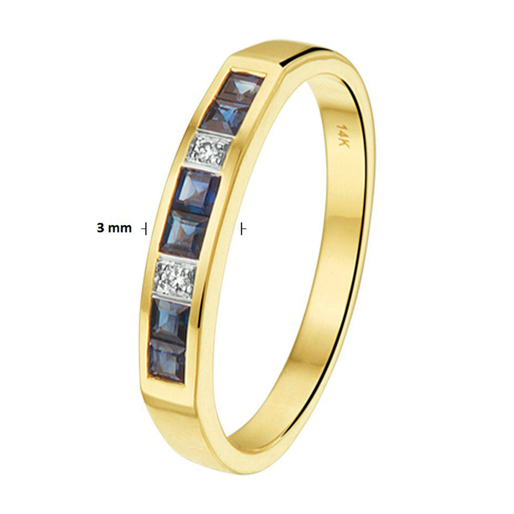 Ring saffier en diamant 0.02ct h si