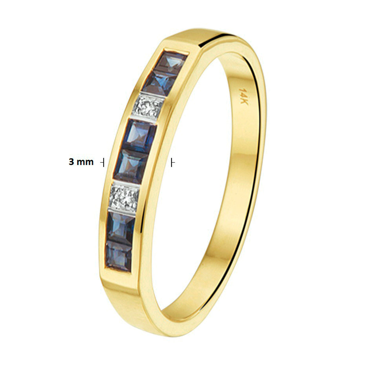 Ring saffier en diamant 0.02ct h si