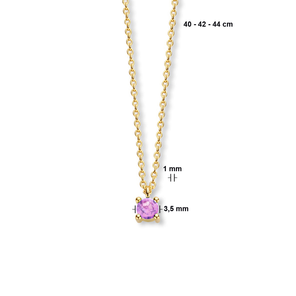 Collier met geboortesteen 40 - 42 - 44 cm