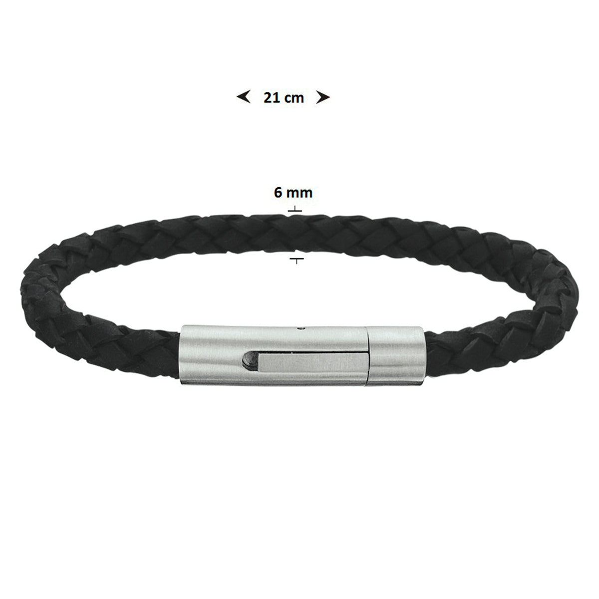 Armband - leer staal