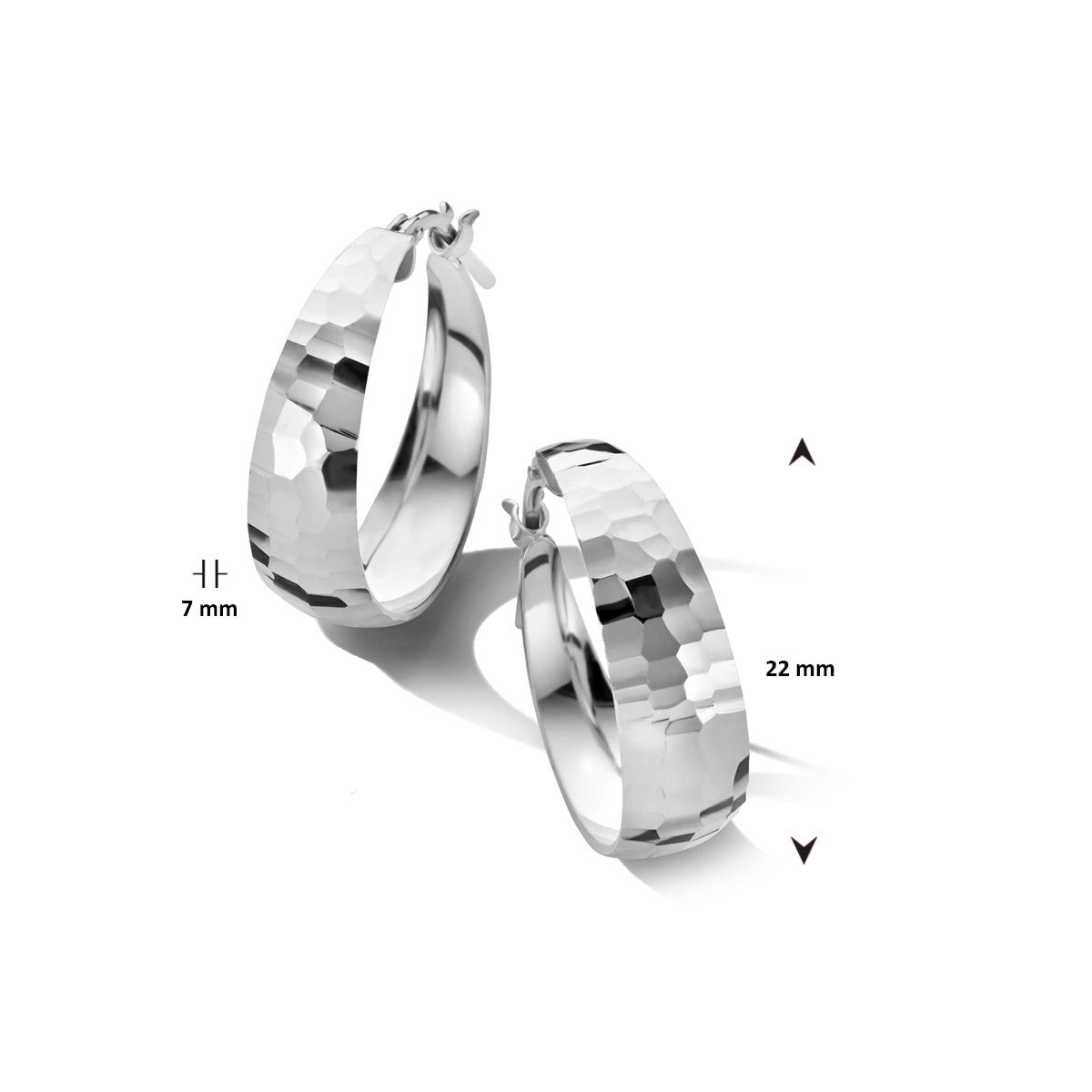 Oorringen gediamanteerd 7.0 mm