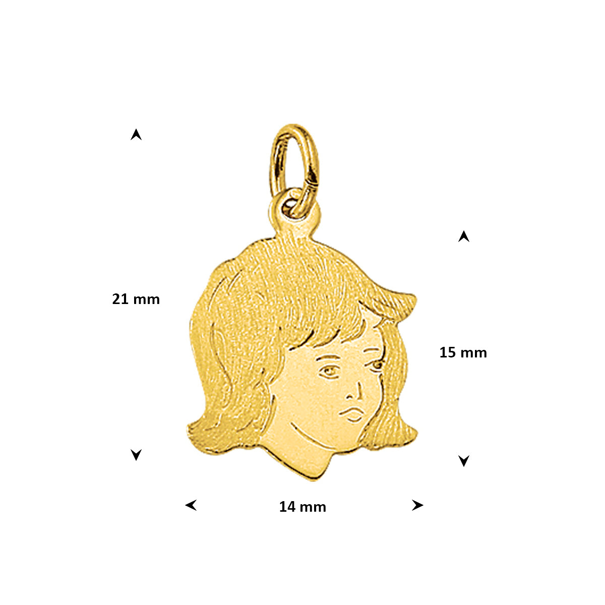 Hanger meisje poli/mat 15 x 12 mm