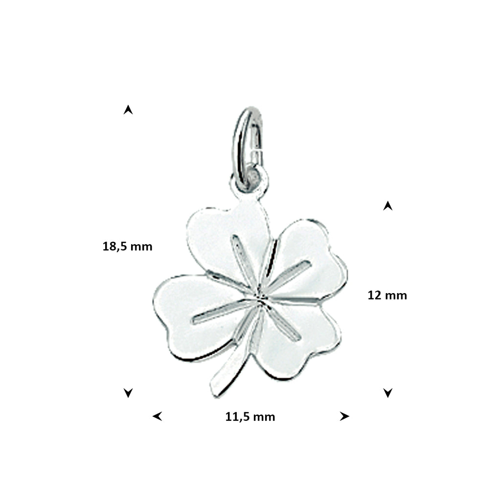 Zilveren klaver 4 hanger unisex