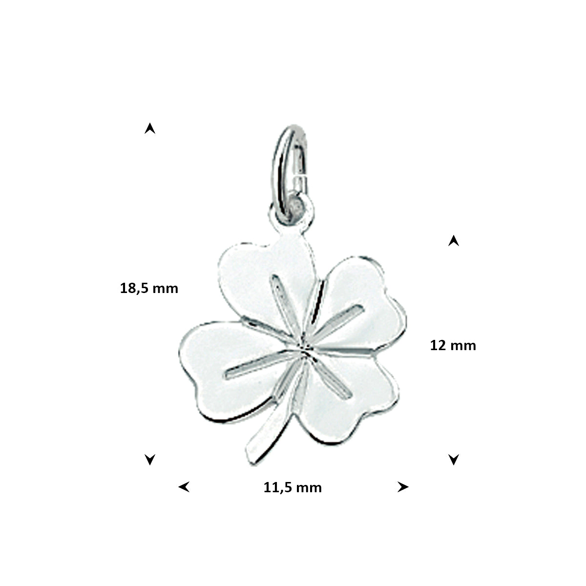 Zilveren klaver 4 hanger unisex
