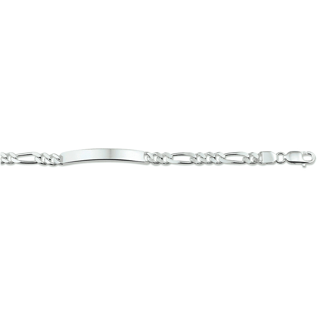 Graveerarmband figaro plaat 6.3 mm 19 cm