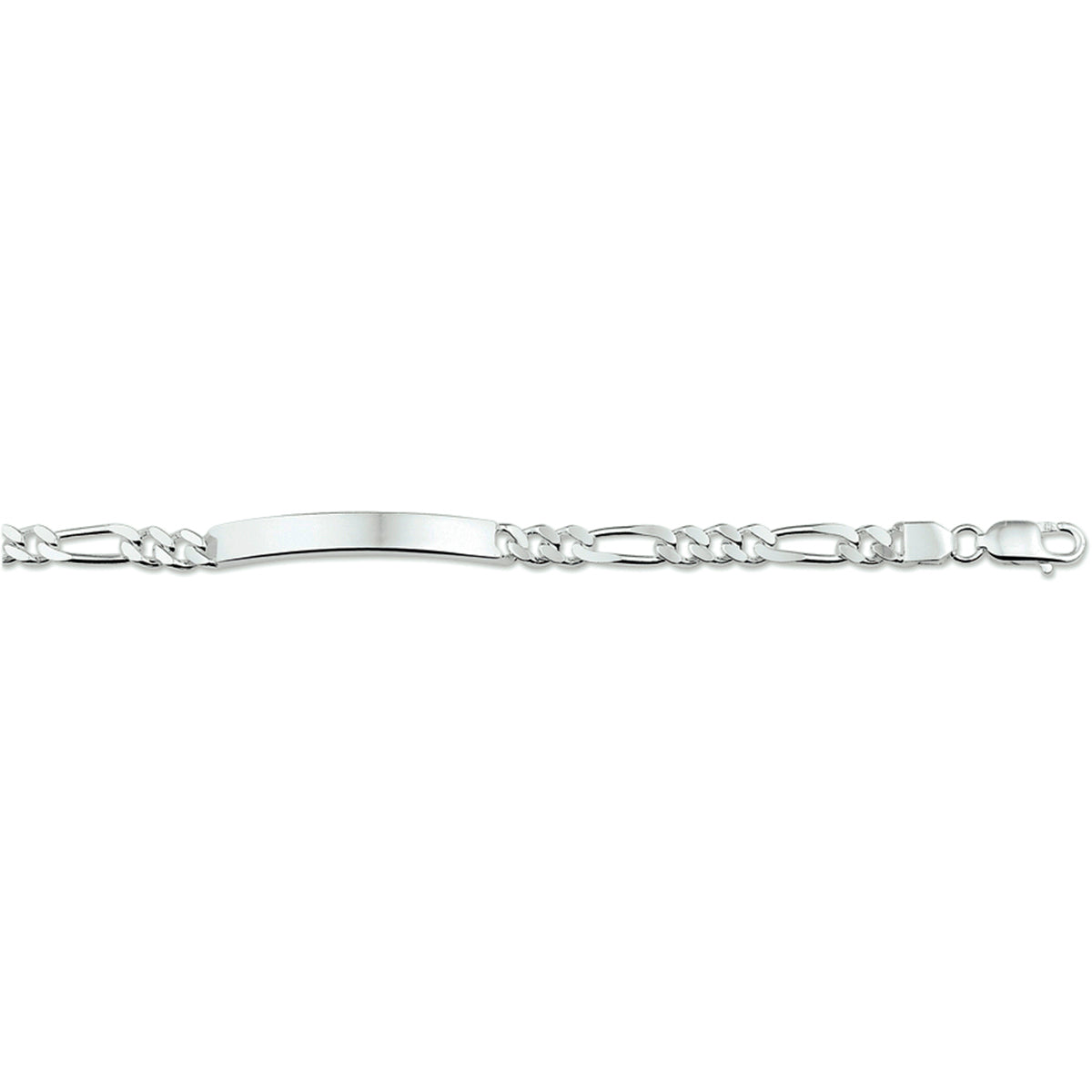 Graveerarmband figaro plaat 6.3 mm 19 cm