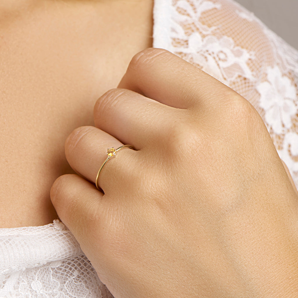 Ring met geboortesteen november citrien