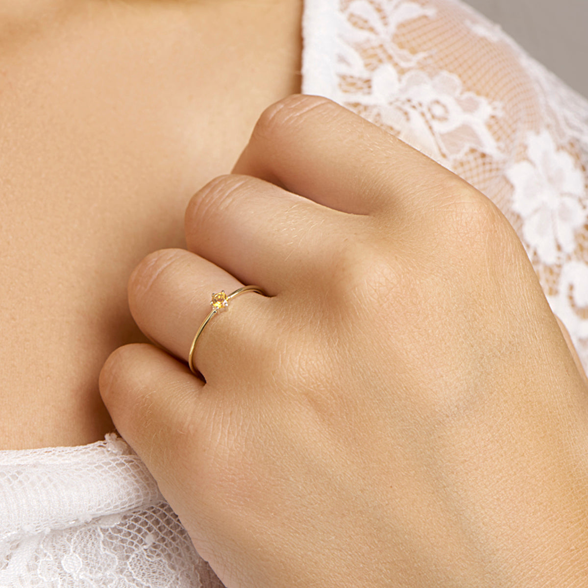 Ring met geboortesteen november citrien