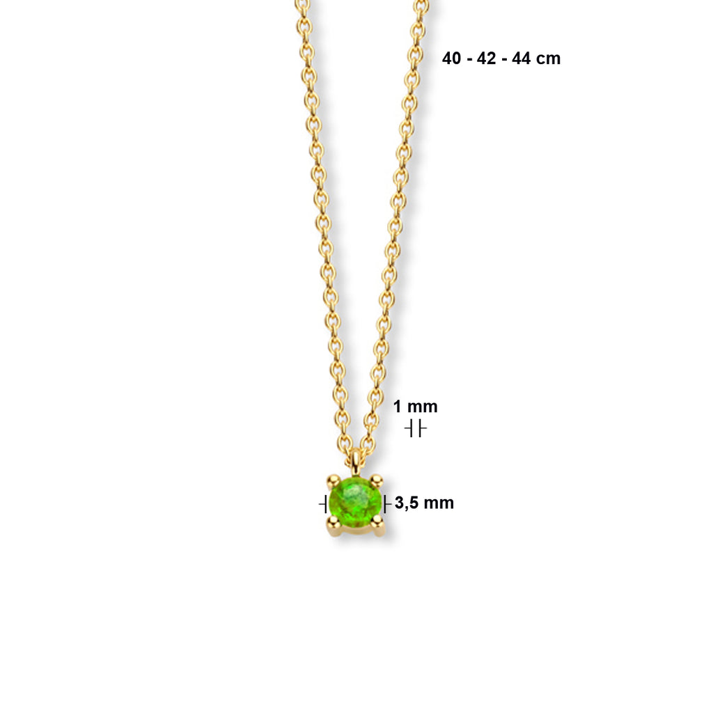 Collier met geboortesteen 40 - 42 - 44 cm