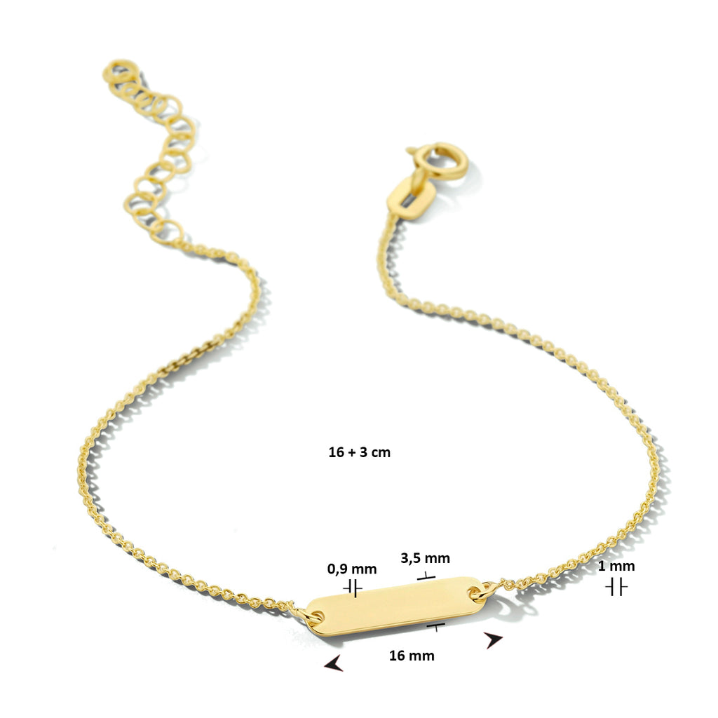 Graveerarmband plaat 3.5 mm 16 - 19 cm