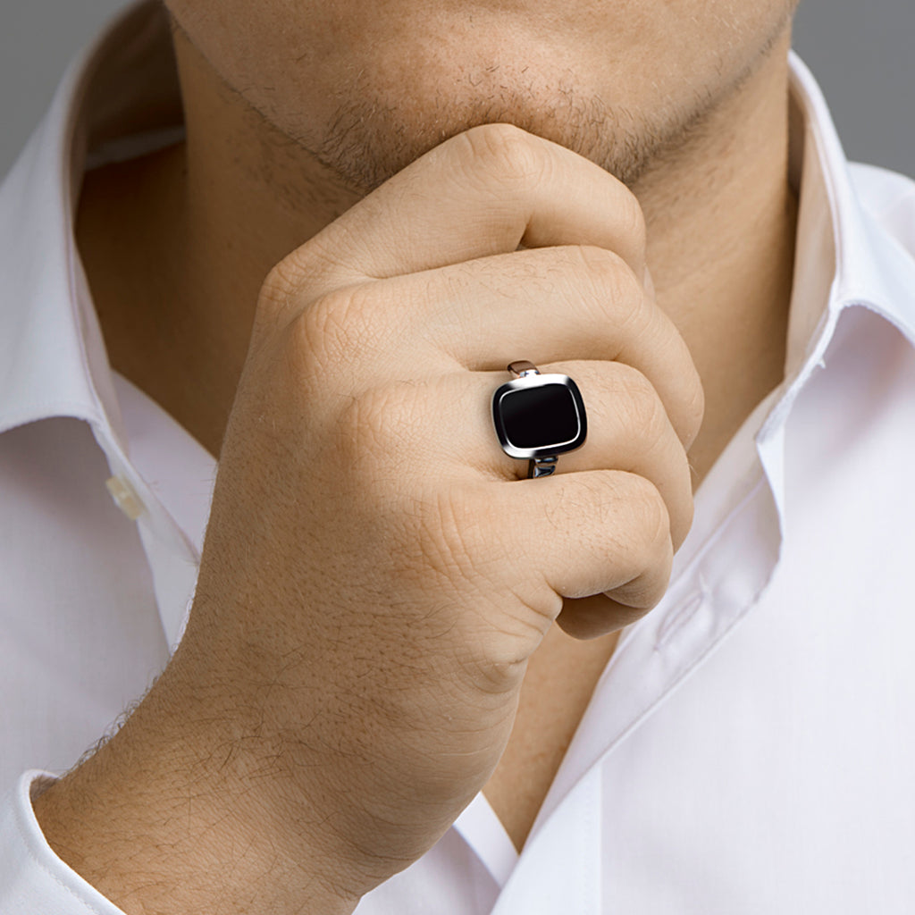 Zegelring massief onyx