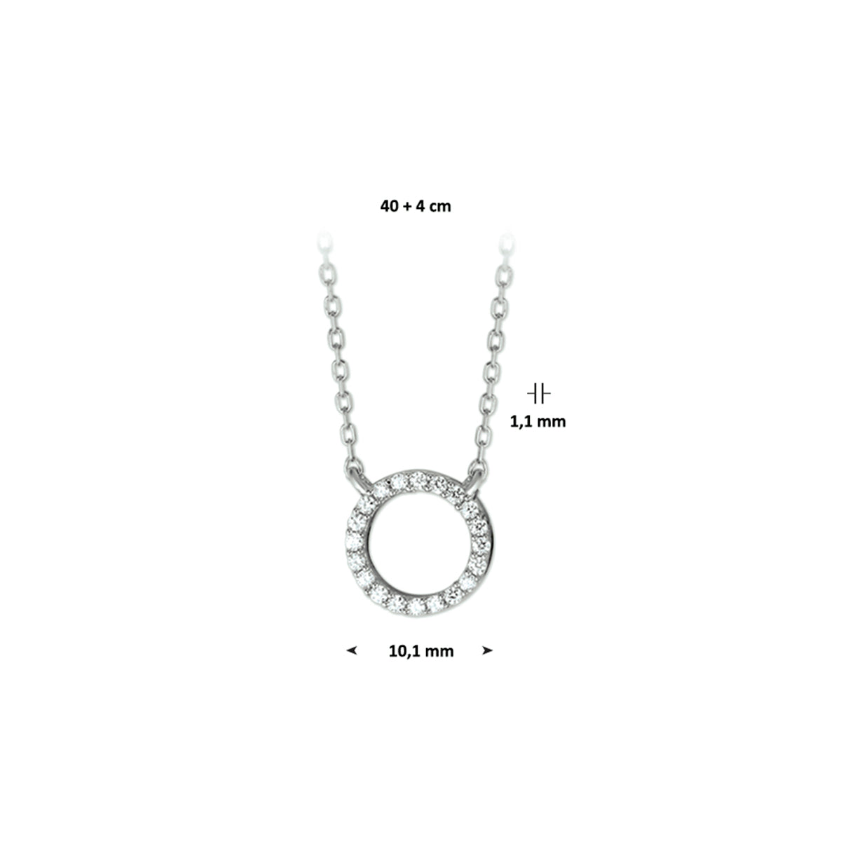 Collier zirkonia 40 + 4 cm