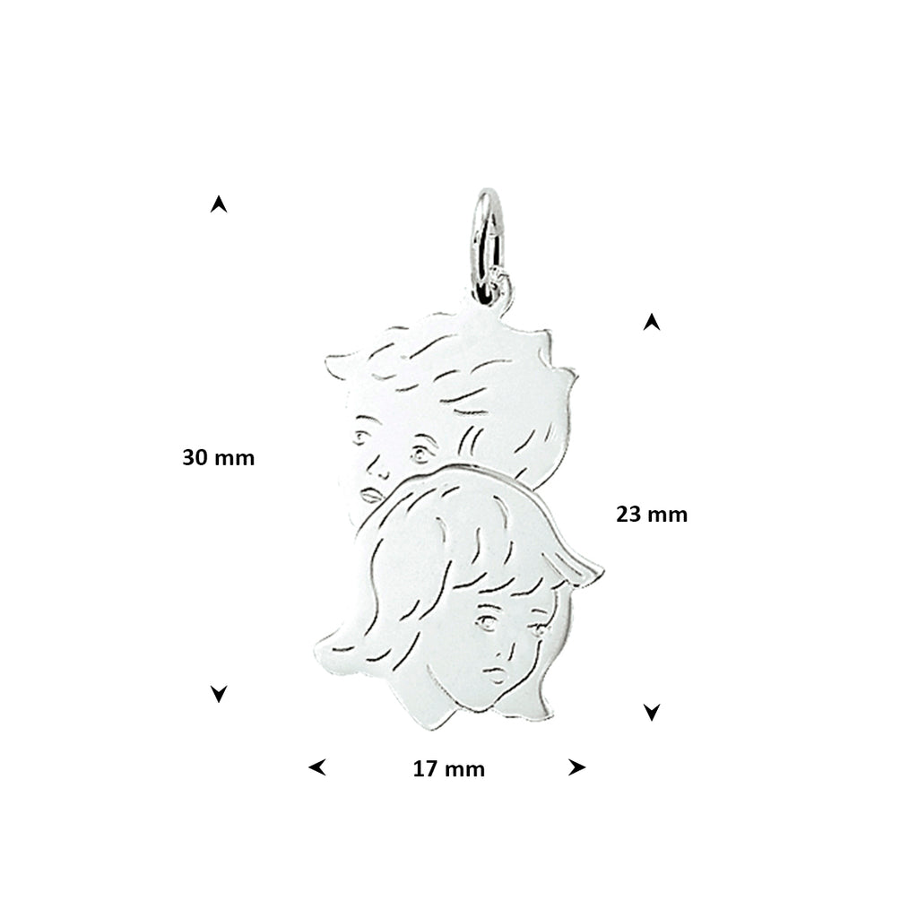 Hanger jongen en meisje 25.5 x 16 mm
