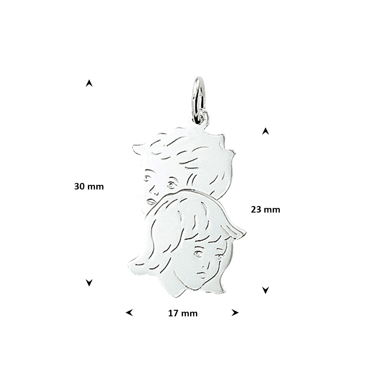 Hanger jongen en meisje 25.5 x 16 mm
