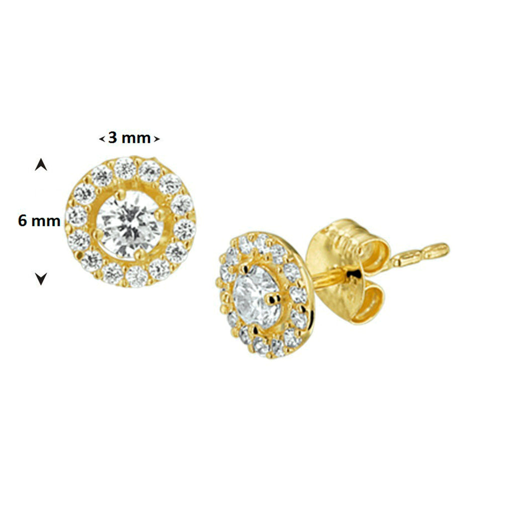 Oorknoppen zirkonia halo