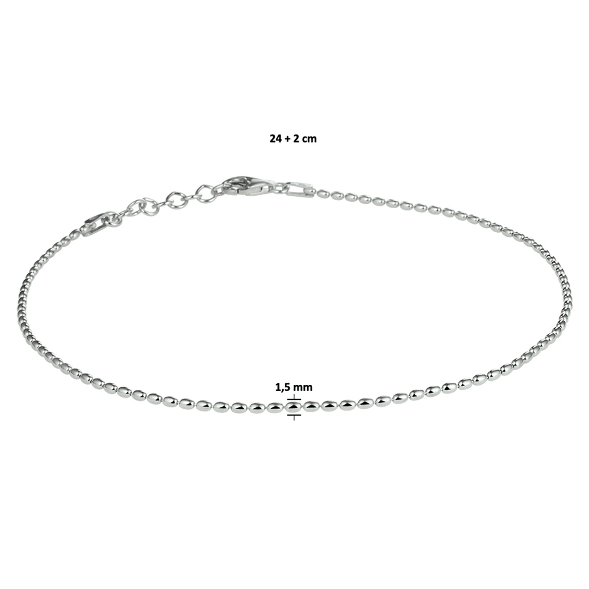 Enkelband - zilver