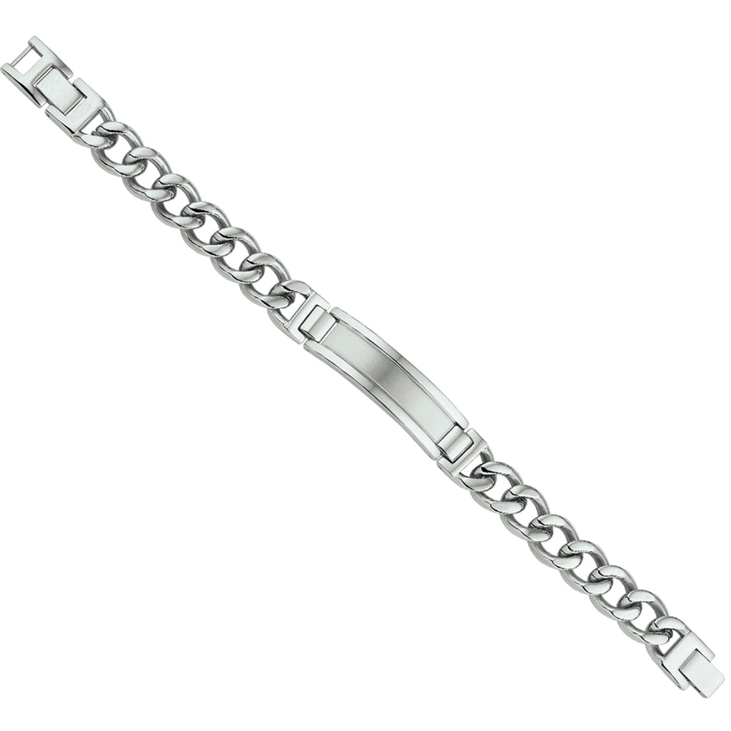 Graveerarmband poli/mat plaat 12 mm 21.5 + 1.5 cm