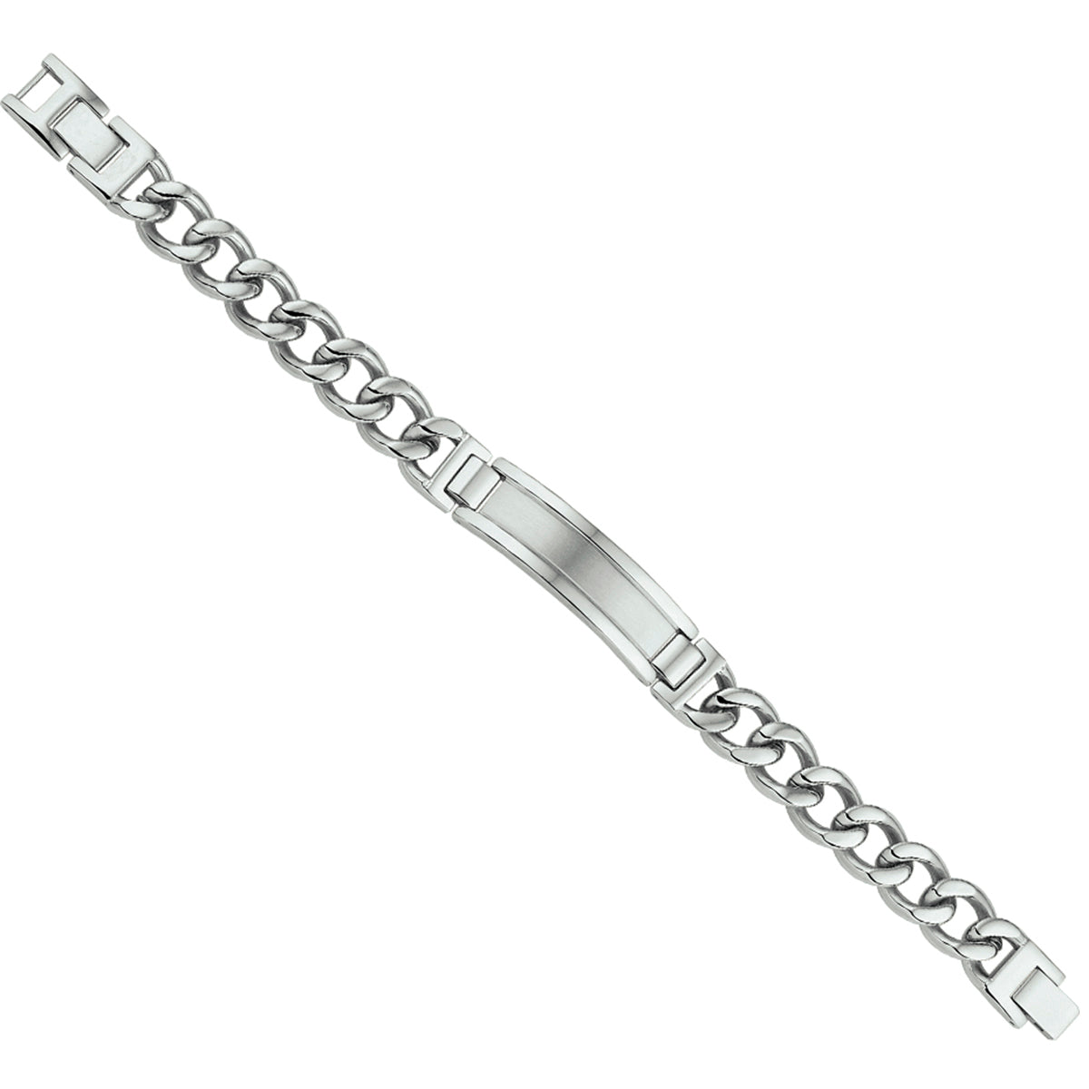 Graveerarmband poli/mat plaat 12 mm 21.5 + 1.5 cm