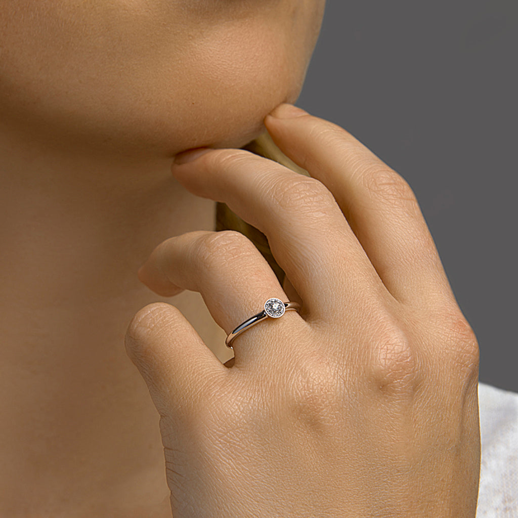 Ring diamant 0.09ct h si