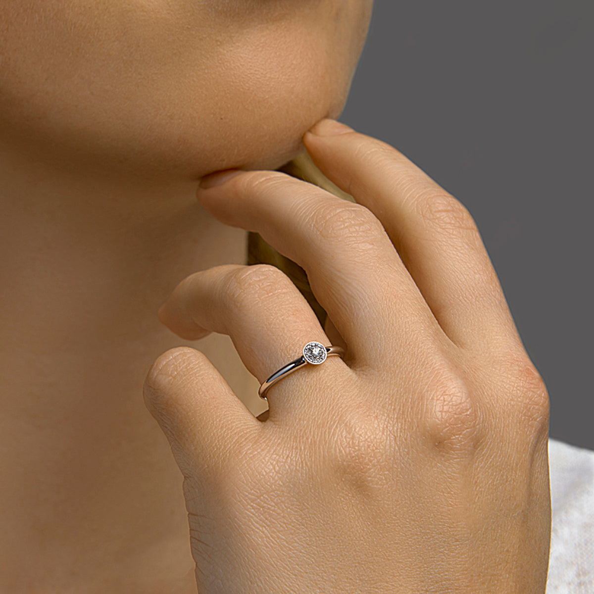 Ring diamant 0.09ct h si