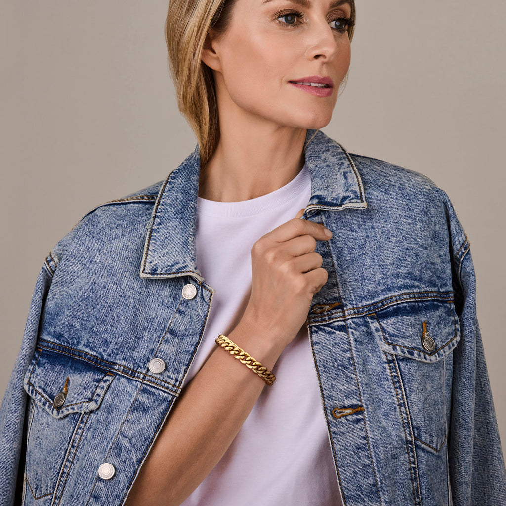 Armband gourmette ion plating 10 mm 19 cm