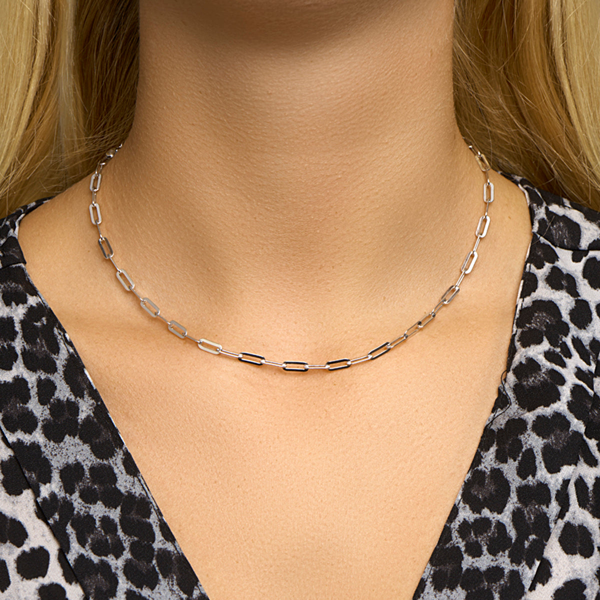 Collier paperclip platte buis 3.8 mm 41 + 4 cm
