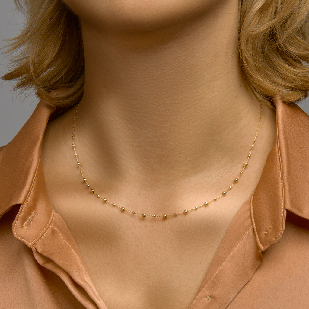 Collier bolletjes 0.8 mm 41 + 4 cm