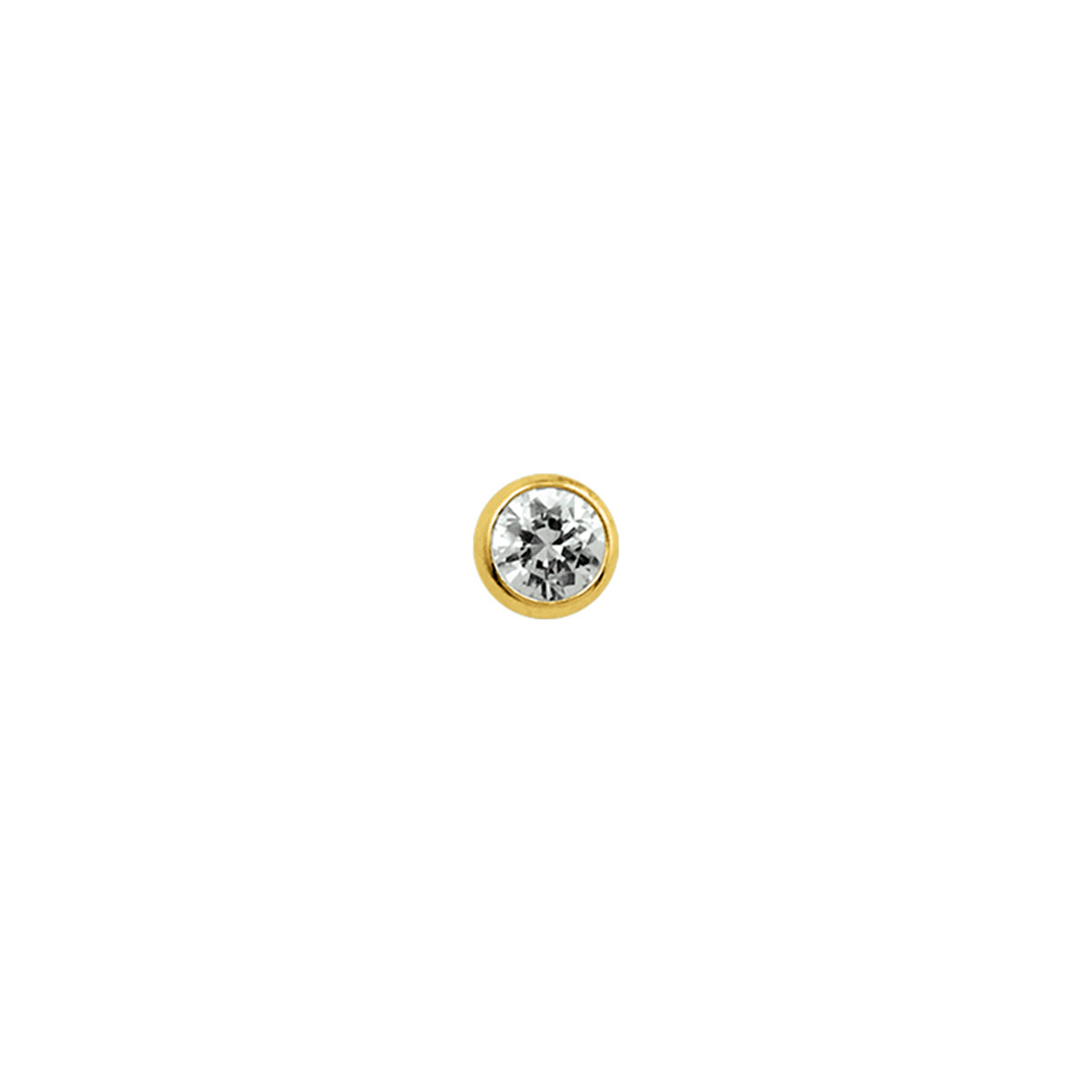 18 krt. krul neusknopje zirkonia 2.5 mm