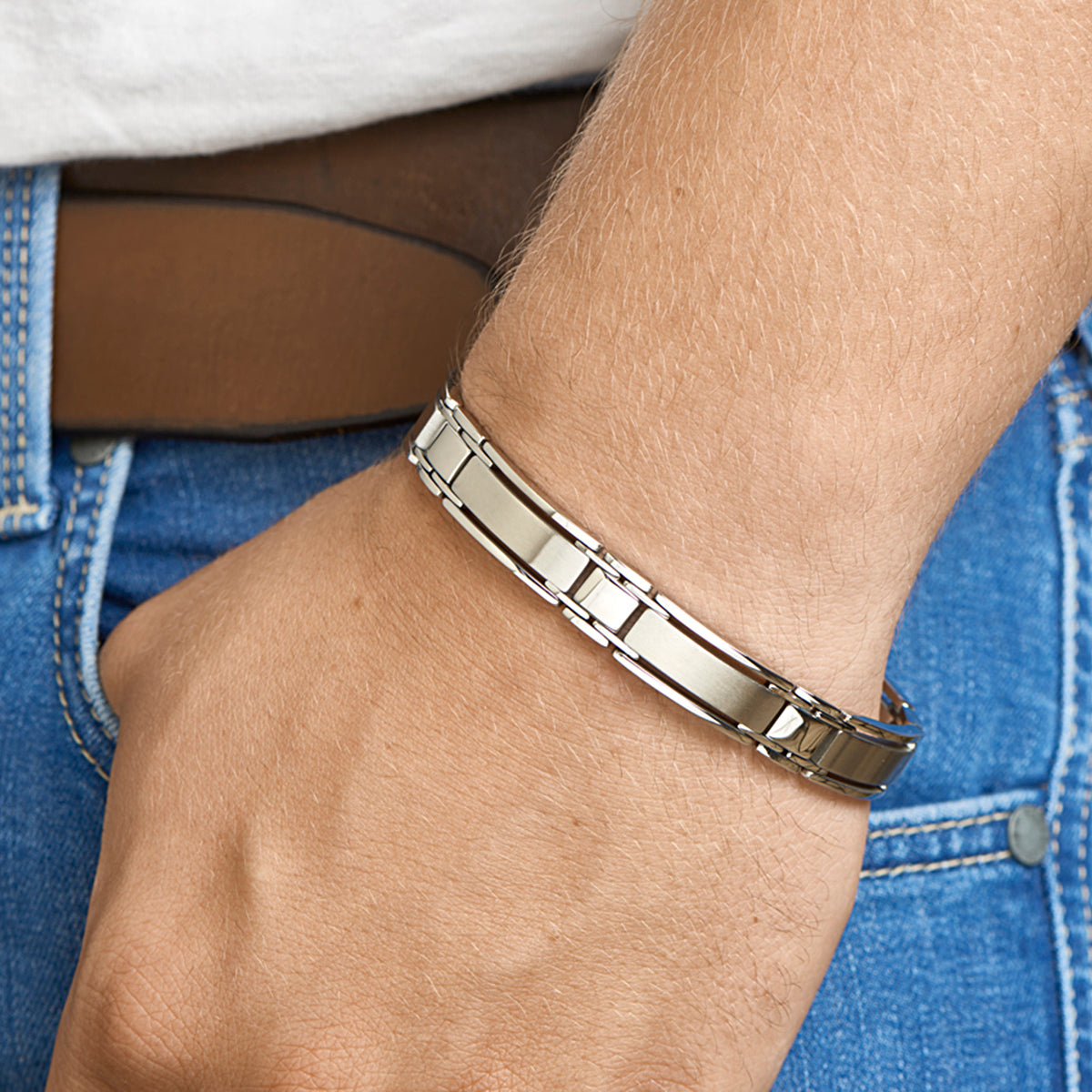 Armband poli/mat 11 mm 21 cm
