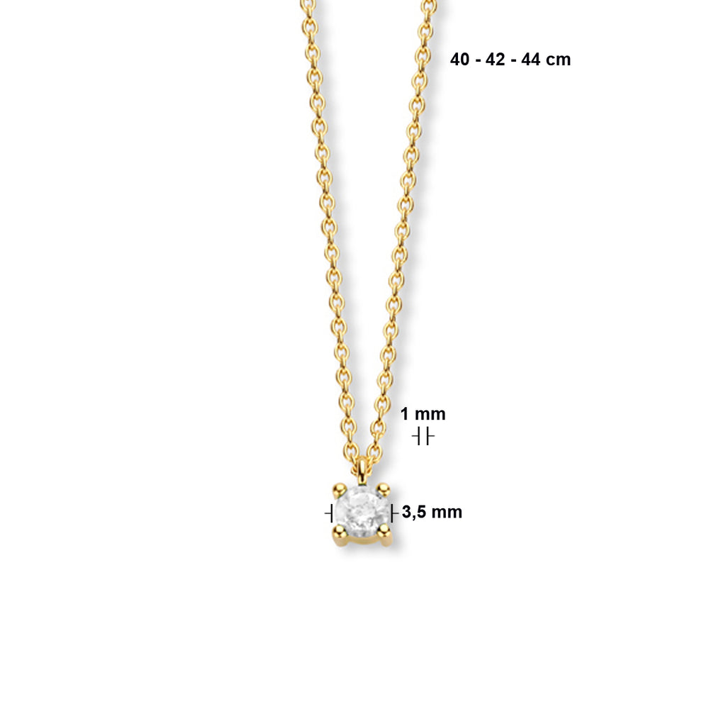 Collier met geboortesteen 40 - 42 - 44 cm