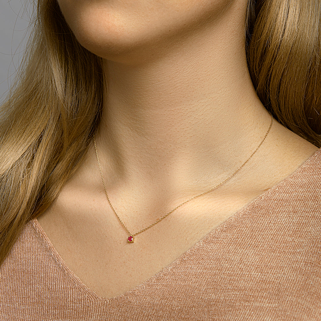 Collier robijn 40 - 42 - 44 cm