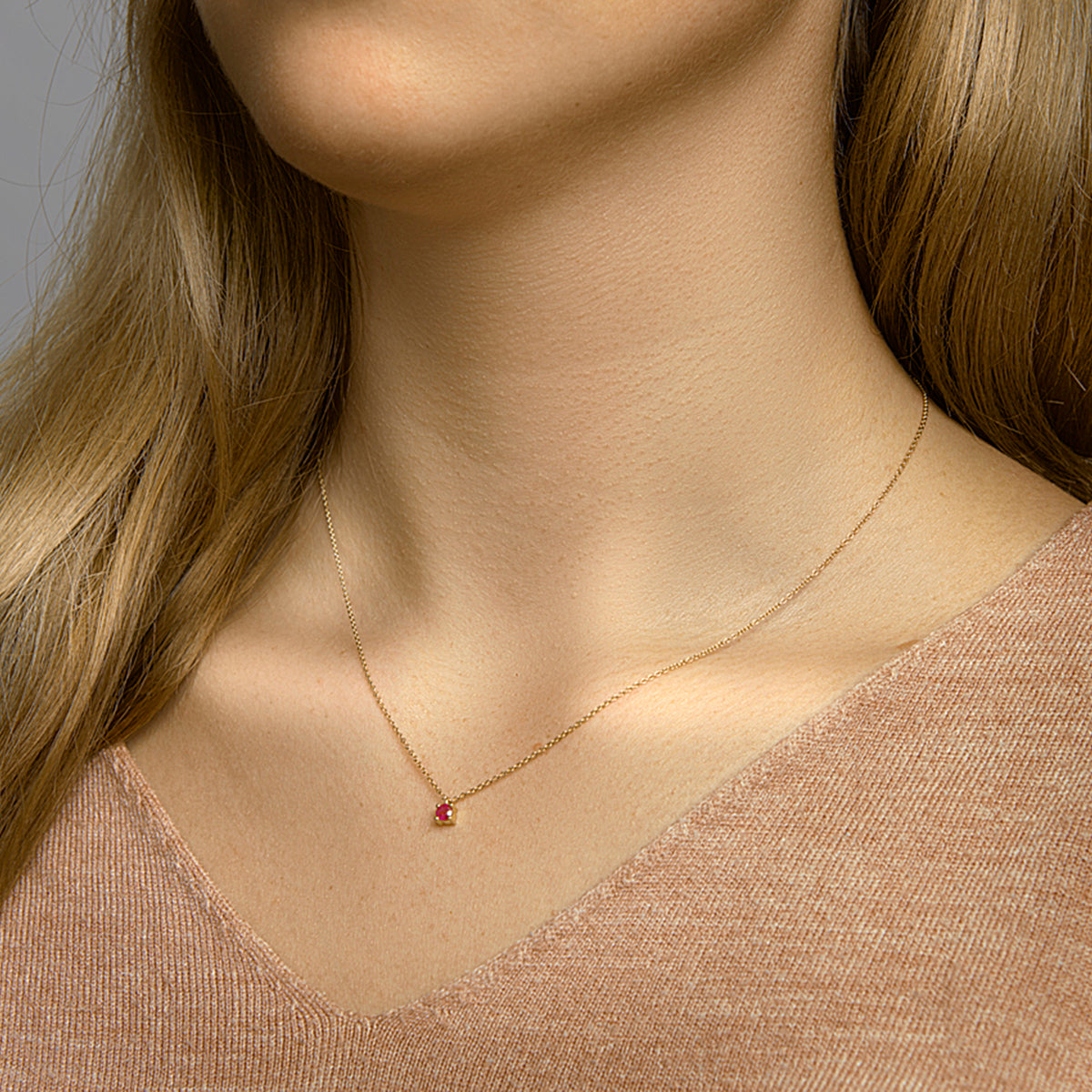 Collier robijn 40 - 42 - 44 cm
