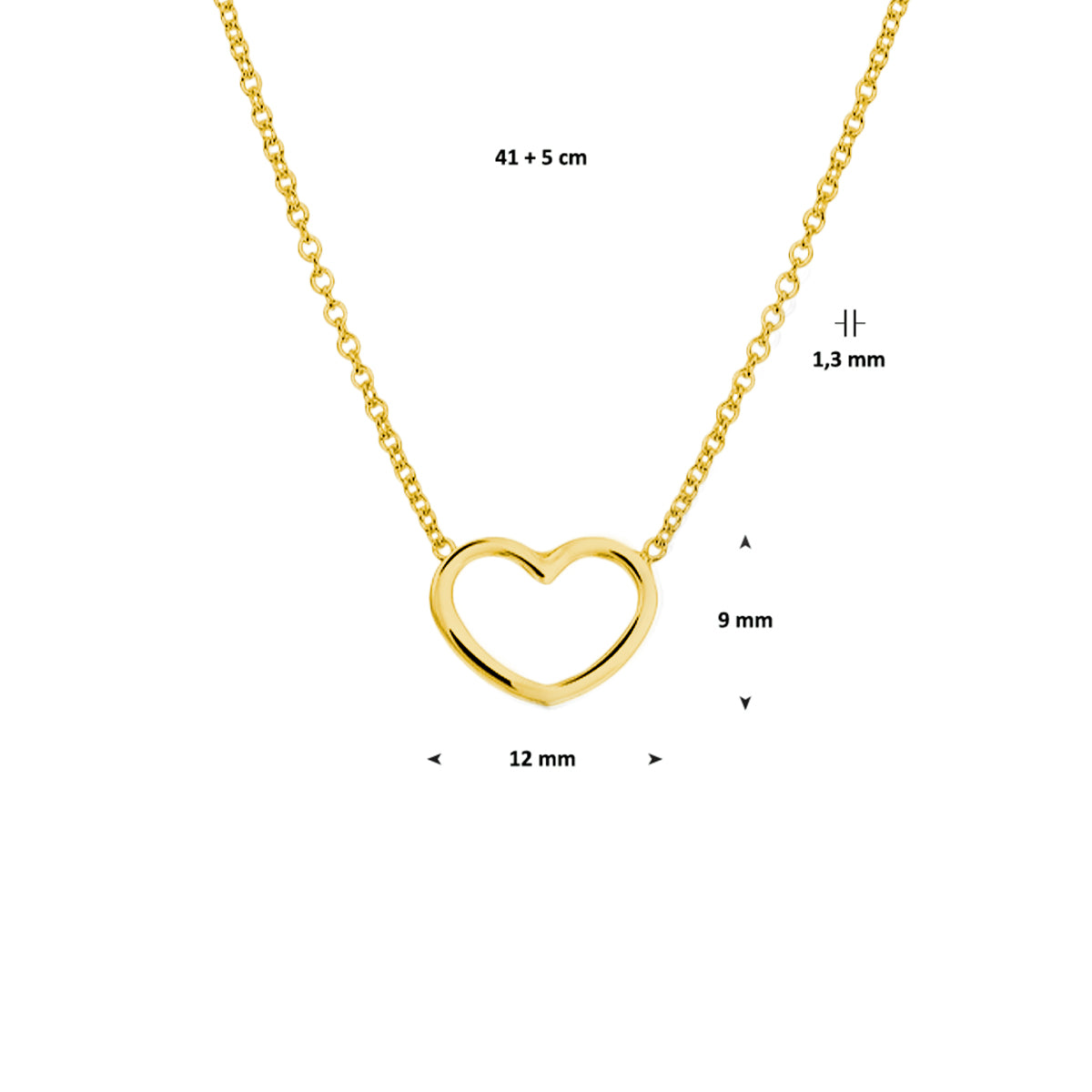 Collier hart 41 + 5 cm 3 micron