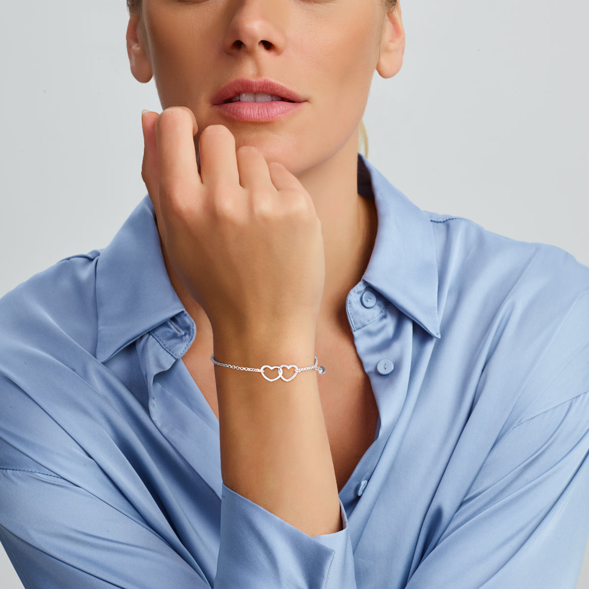 Armband hartjes 16 + 3 cm